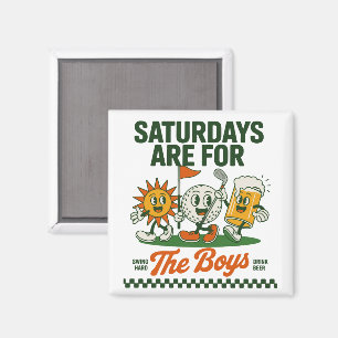 Samstage sind für die Jungs Golf Retro Golfen Magnet