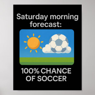 Samstagmorgen-Prognose 100% Chance auf Fußball Poster