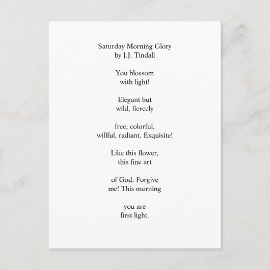 Samstagvormittagsruhm Postkarte (Vorderseite)