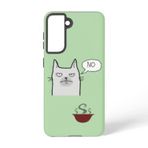 Samsung Galaxy Case mit ablehnender Katze – Grün