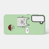 Samsung Galaxy Case mit ablehnender Katze – Grün Hülle (Rückseite (Horizontal))