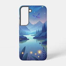 Samsung Galaxy Hülle Leuchtende Libellen am See