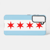 Samsung Galaxy S21 Case Flag von Chicago, USA. Hülle (Rückseite (Horizontal))