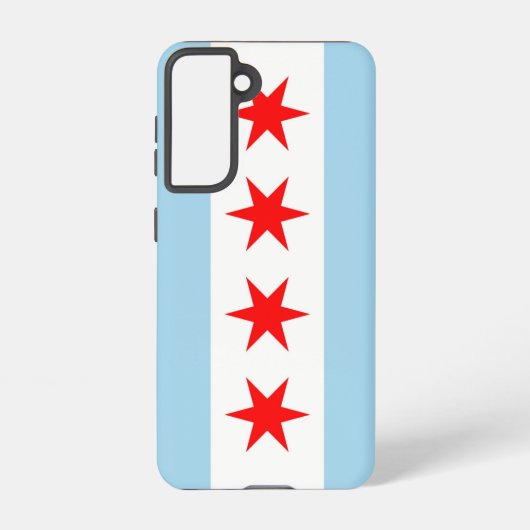Samsung Galaxy S21 Case Flag von Chicago, USA. Samsung Galaxy Hülle (Rückseite)