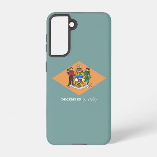 Samsung Galaxy S21 Case Flag von Delaware, USA. Samsung Galaxy Hülle (Rückseite)