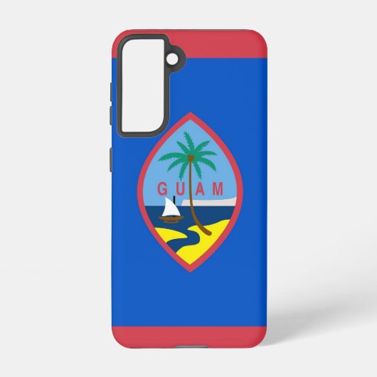 Samsung Galaxy S21 Case Flag von Guam, USA. Samsung Galaxy Hülle (Rückseite)