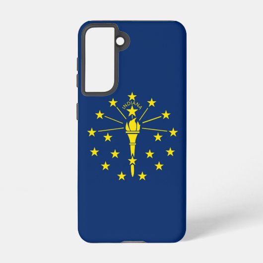 Samsung Galaxy S21 Case Flag von Indiana, USA. Hülle (Rückseite)