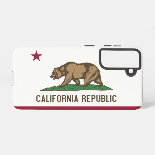Samsung Galaxy S21 Case Flag von Kalifornien USA. Samsung Galaxy Hülle (Rückseite (Horizontal))