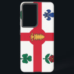 Samsung Galaxy S21 Plus Case flag of Montreal Samsung Galaxy Hülle<br><div class="desc">Celebrate the vibrant multicultural spirit of Montreal with this Samsung Galaxy S21 Plus case featuring the official flag of the city. Designed to combine heritage and elegance, this case protects your device while showcasing the distinctive symbols that represent Montreal’s rich history and identity. The flag of Montreal is composed of...</div>
