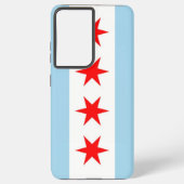 Samsung Galaxy S21 Plus Fallflagge von Chicago Samsung Galaxy Hülle (Rückseite)