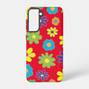 Samsung Galaxy S21 Red Flower Phone Case Hülle