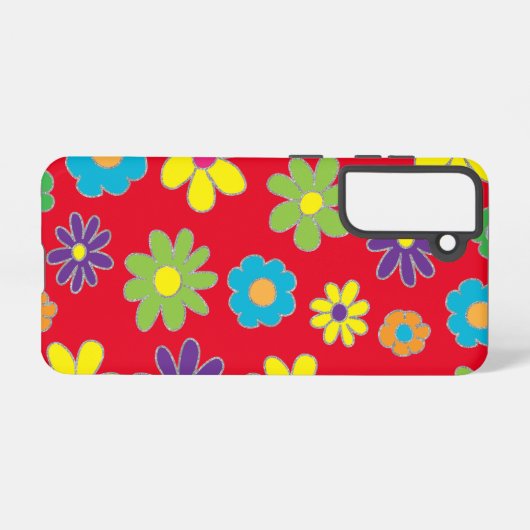Samsung Galaxy S21 Red Flower Phone Case Samsung Galaxy Hülle (Rückseite (Horizontal))