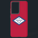Samsung Galaxy S21 Ultra Case Flag von Arkansas US Samsung Galaxy Hülle<br><div class="desc">Mit unserem exklusiven Cover mit der Fahne von Arkansas verwandeln Sie Ihre Samsung Galaxy S21 Ultra in ein Symbol des Arkansas Stolzes! Dieses Cover wurde mit viel Liebe zum Detail entworfen und zeigt stolz das ikonische Design der Staatsflagge von Arkansas. Die Fahne hat eine Diamantenform mit 25 weißen Sternen und...</div>