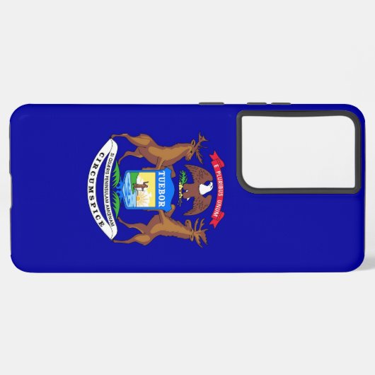 Samsung Galaxy S21 Ultra Case Michigan Fahne Samsung Galaxy Hülle (Linke Seite)