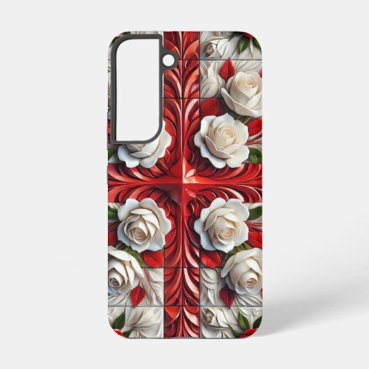 Samsung Galaxy S22 Fall mit englischer Rose Hülle (Rückseite)