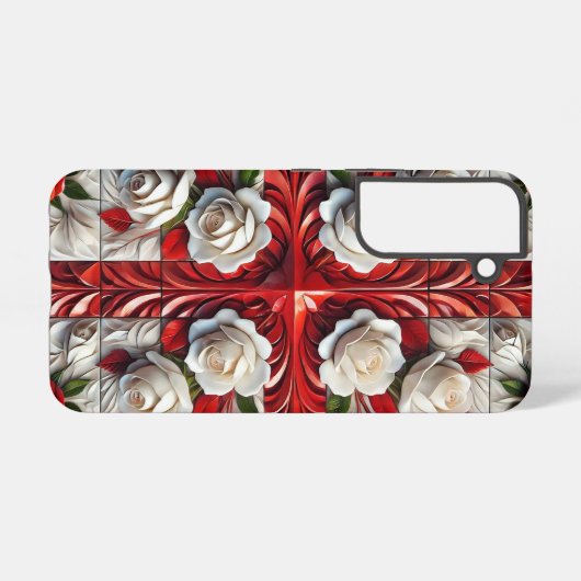 Samsung Galaxy S22 Fall mit englischer Rose Samsung Galaxy Hülle (Rückseite (Horizontal))