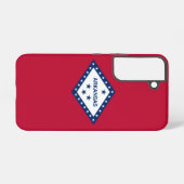 Samsung Galaxy S22 Fallflagge von Arkansas Hülle (Rückseite (Horizontal))