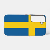 Samsung Galaxy S22 Fallflagge von Schweden Hülle (Rückseite (Horizontal))