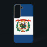Samsung Galaxy S22 Fallflagge von West Virginia Hülle<br><div class="desc">Mit unserem exklusiven Cover unter der Flagge von West Virginia, der das reiche Erbe und die Symbolik des Staat zeigt, können Sie Ihre Samsung Galaxy S22 aufwerten! Dieses Cover wurde mit Präzision und Liebe zum Detail gestaltet und zeigt das ikonische Design der West Virginia Fahne. Mit einem weißen Feld, das...</div>