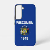 Samsung Galaxy S22 Fallflagge von Wisconsin Hülle (Rückseite)