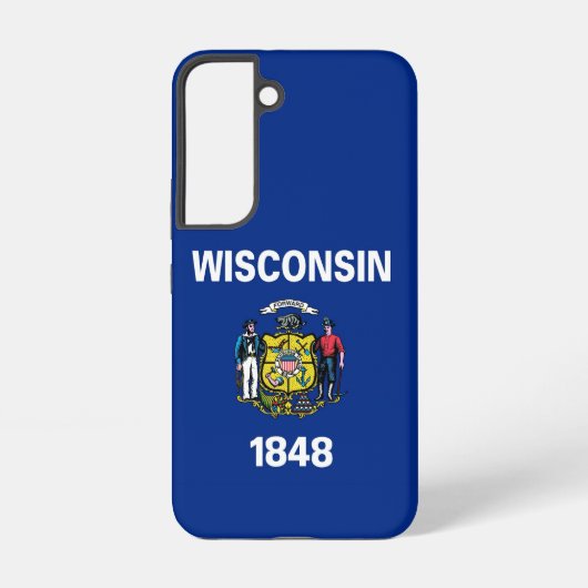 Samsung Galaxy S22 Fallflagge von Wisconsin Hülle (Rückseite)