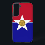 Samsung Galaxy S22 Plus Fallflagge von Dallas Samsung Galaxy Hülle<br><div class="desc">Das elegante und stilvolle Samsung Galaxy S22 Plus Gehäuse mit Flag von Dallas City,  Texas Staat,  USA. Dieses Produkt ist anpassbar.</div>