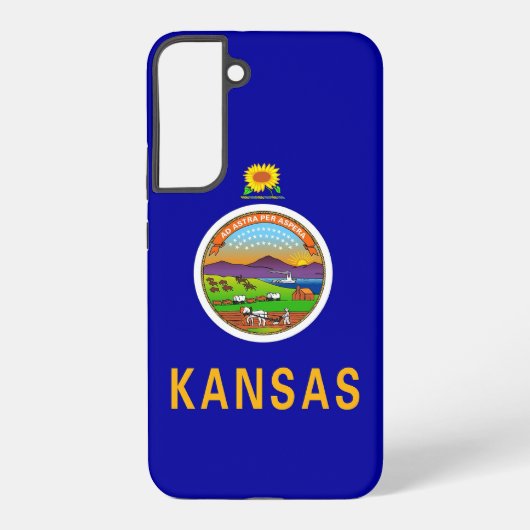 Samsung Galaxy S22 Plus Fallflagge von Kansas Hülle (Rückseite)