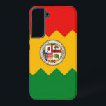 Samsung Galaxy S22 Plus Fallflagge von Los Angeles Samsung Galaxy Hülle<br><div class="desc">Mit unserem exklusiven Cover unter der Flagge von Los Angeles verwandeln Sie Ihre Samsung Galaxy S22 Plus in ein Symbol des Los Angeles Stolzes! Mit Präzision und Liebe zum Detail, dieses Handy Cover feiert den pulsierenden Geist und kulturellen Erbe von Los Angeles, Kalifornien. Das Design zeichnet sich durch die Flagge...</div>