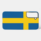 Samsung Galaxy S22 Plus Fallflagge von Schweden Hülle (Rückseite (Horizontal))