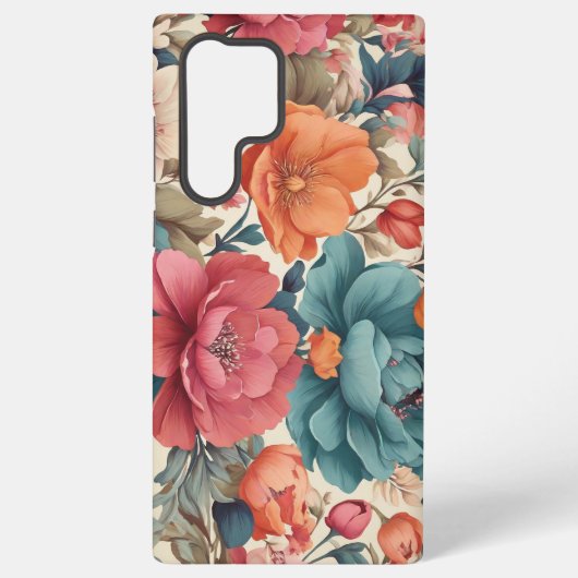 Samsung Galaxy S22 Ultra Case, Florals Muster Samsung Galaxy Hülle (Rückseite)