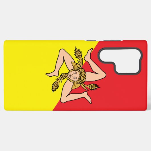 Samsung Galaxy S22 Ultra Case mit Sizilien-Flagge Samsung Galaxy Hülle (Rückseite (Horizontal))