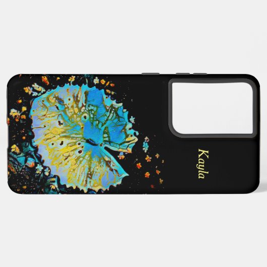 Samsung S21 Ultra Case Water Lily Pod mit Schwarz Samsung Galaxy Hülle (Linke Seite)