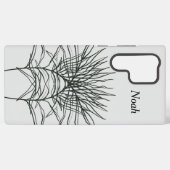 Samsung S22 Ultra Case Light Gray Leaf Lines Samsung Galaxy Hülle (Rückseite (Horizontal))