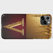 💎 Samt Glitter V Monogramm Tropf Custom  iPhone Hülle (Rückseite (Horizontal))