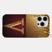 💎 Samt Glitter V Monogramm Tropf Custom iPhone Hülle (Rückseite (Horizontal))