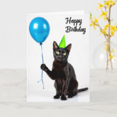 Samt Katzenpartyhut Karte (Gelbe Blume)