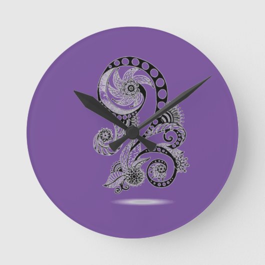 Samt Runde Wanduhr (Vorderseite)