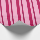 Samt-Streifen, Fuchsia und blassrosa Geschenkpapier (Ecke)