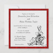 Samt und Vintage Ornament-Hochzeit Einladung (Rückseite)