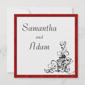 Samt und Vintage Ornament-Hochzeit Einladung (Vorderseite)