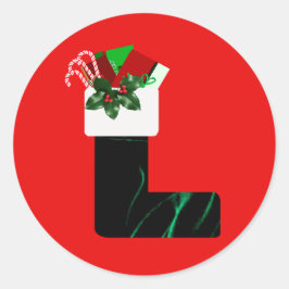 Samt-Weihnachtsstrumpf-Aufkleber Runder Aufkleber