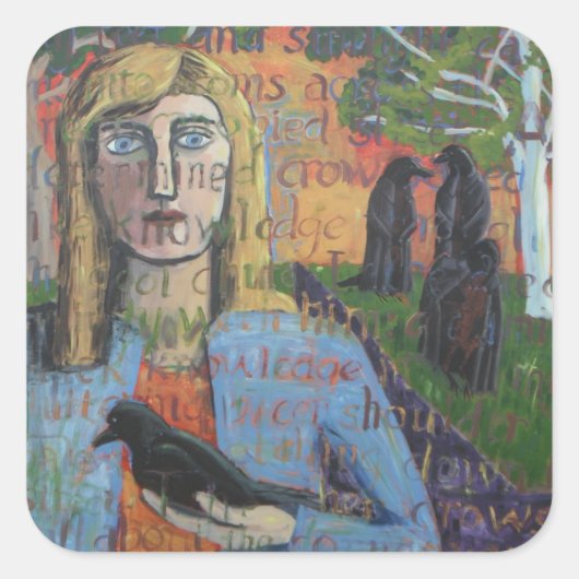 Samtaufkleber Quadratischer Aufkleber (Vorderseite)