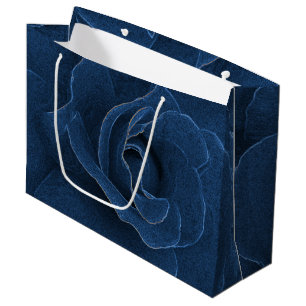 Samtblau-Rose Große Geschenktüte