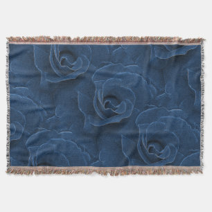 Samtblaue Rose Decke