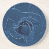 samtblaue Rose Getränkeuntersetzer (Vorne)