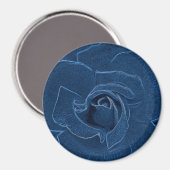 samtblaue Rose Magnet (Vorderseite/Rückseite)
