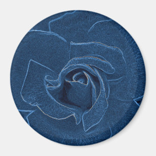 samtblaue Rose Magnet
