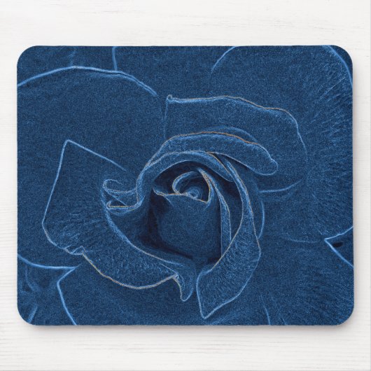 samtblaue Rose Mousepad (Vorne)