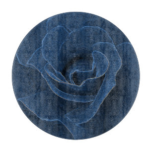 Samtblaue Rose Schneidebrett