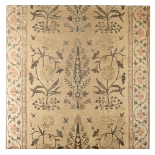 Samtbodenverbreitung, Moghul, Shah Jahan Zeitraum, Fliese (Vorderseite)